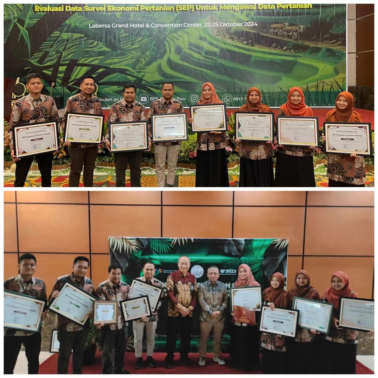 BPS Kuantan Singingi Wins Various Awards at the Riau Province Regional Coordination Meeting