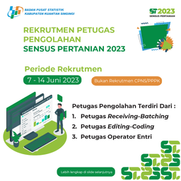 Pengumuman Rekrutmen Calon Petugas Pengolahan Sensus Pertanian 2023 Tahap 1