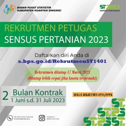 Rekrutmen Calon Petugas Sensus Pertanian 2023