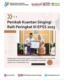 Penghargaan Evaluasi Penyelenggaraan Statistik Sektoral (EPSS) 2023