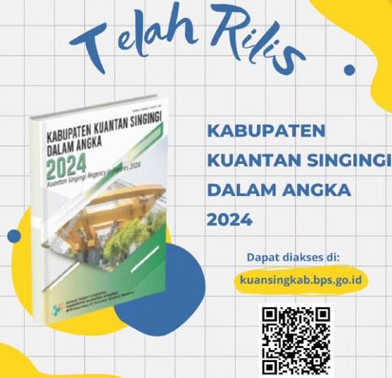 Publikasi Kuantan Singingi Dalam Angka 2023 telah tersedia di website BPS Kuansing